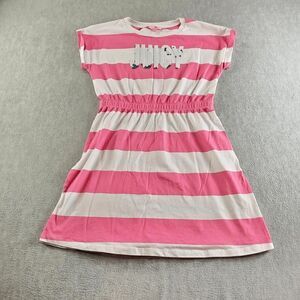 Juicy by Juicy Couture Dress Big Girls XL(16) Pink Striped Sequence Cap Sleeve